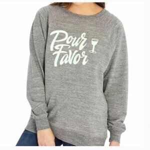 WILDFOX Size S Gray Pour Favor Oversized Sweatshirt